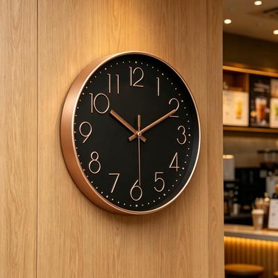 Silent Wall Clock with Continuous Second Hand, 30cm Diameter, Analog, Battery Operated (Batteries Not Included), for Bedroom/Living Room/Office/Shop,