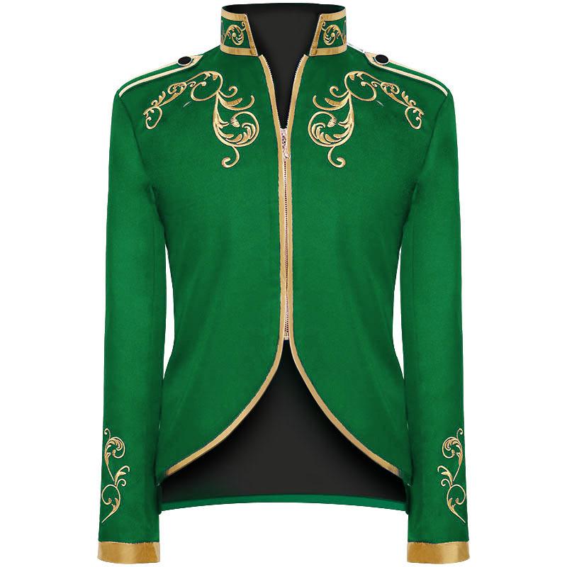 Manzhixin Men's European Court Prince Embroidered Sports Jacket