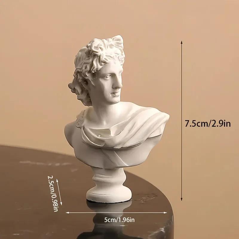 Apollo Büste Griechische und Römische Mythologie Gott des Sonnenlichts Harz Kopf Büste Skulptur Figur Heimdekor