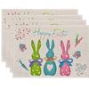 Easter Bunny Placemat Festive Home Decor Watercolor Rabbit Design Linen Placemat Tableware Heat Resistant Table Mat for Kitchen