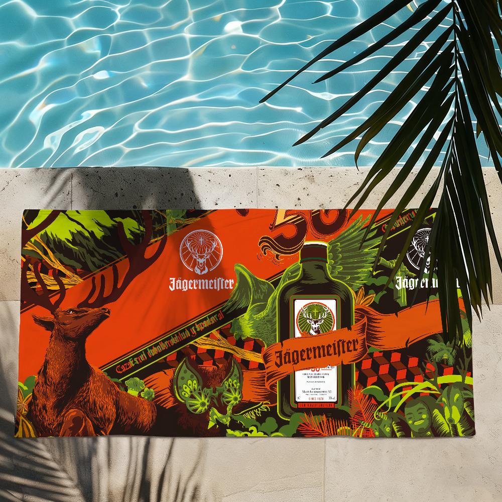 Fashion Cool Towel Shower Sauna Travel Spa Quick Dry Gym Accessories Soft J-Jagermeister-S Drink Large Beach Towels