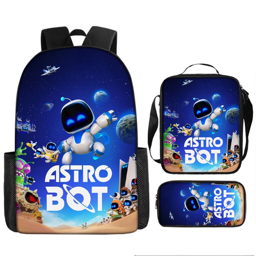 Cosmic Robot Peripheral Backpack, Youth and Primary School Students Schoolbag, Pencil Bag 3-piece Set