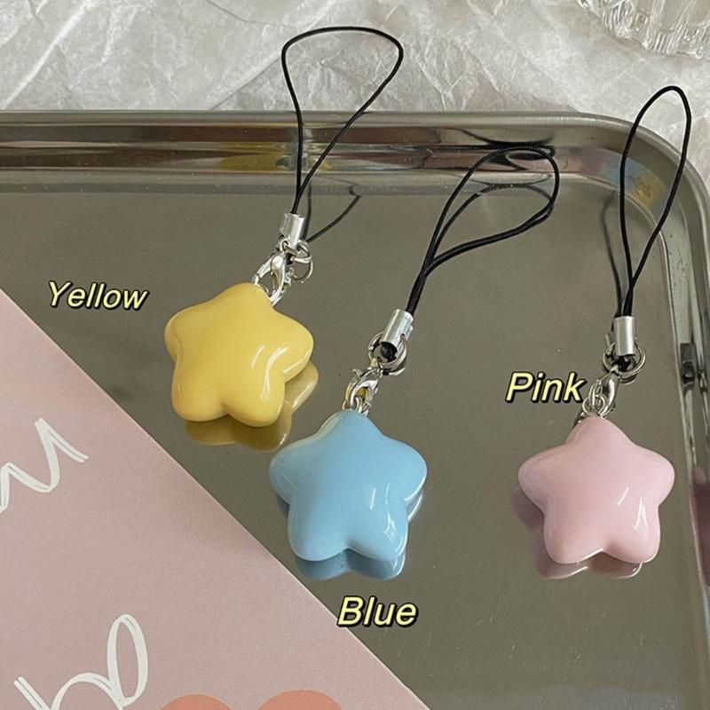 Handy-Anhängerkette mit Dopamin-Fettstern-Anhänger, Schlüsselanhängerband aus Kunststoff/Harz, Handy-Lanyard-Seil für Mädchen