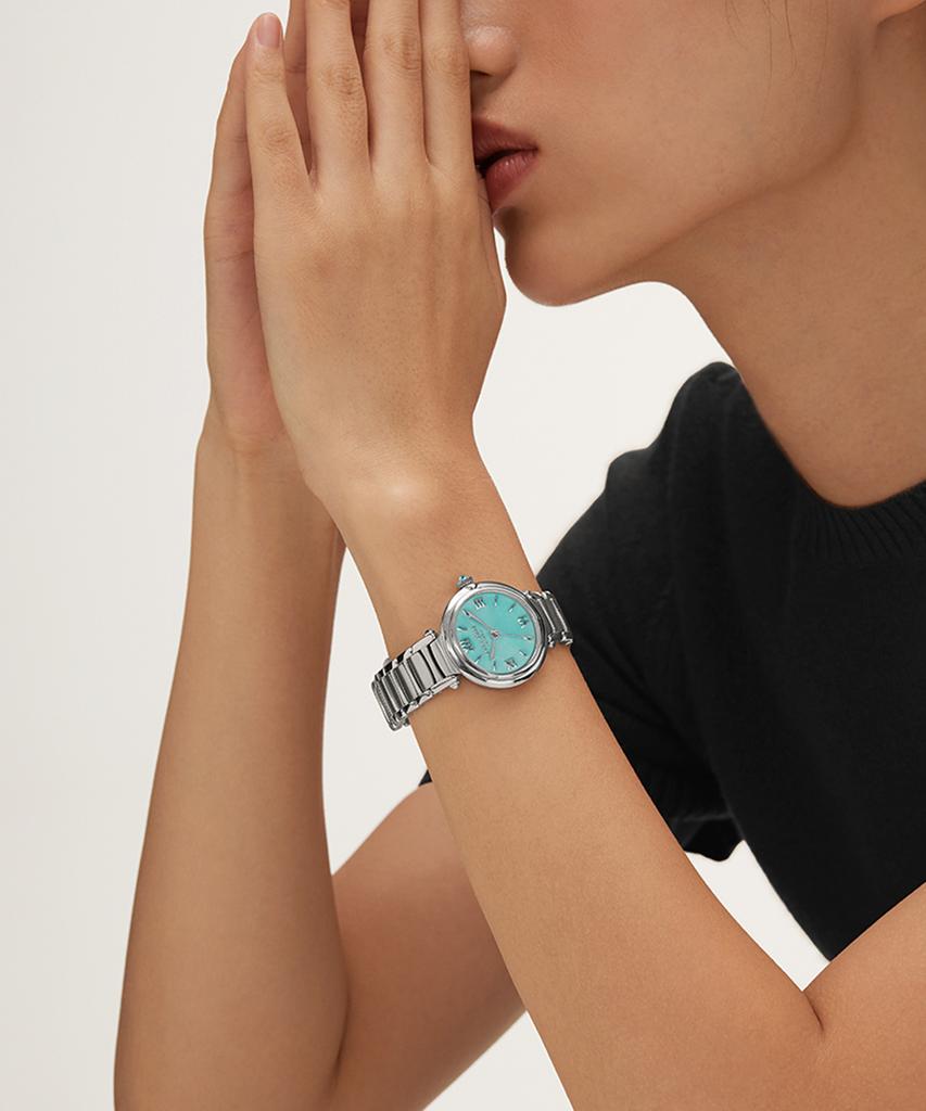 Lollalojeu Arch Bridge Amazonite Silver Women'S Metal Watch