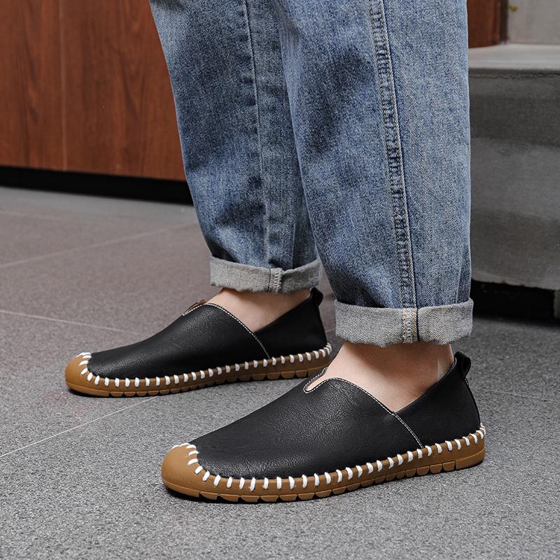 Leather Men Water Beach Sandals Summer Outdoor Casual Closed Toe Sports Sandals Non-slip Soft Hiking Wading Sneakers PLUS SIZE 48