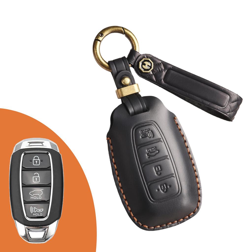 Vintage Leather Car Key Cover for Fiesta with Buckle
