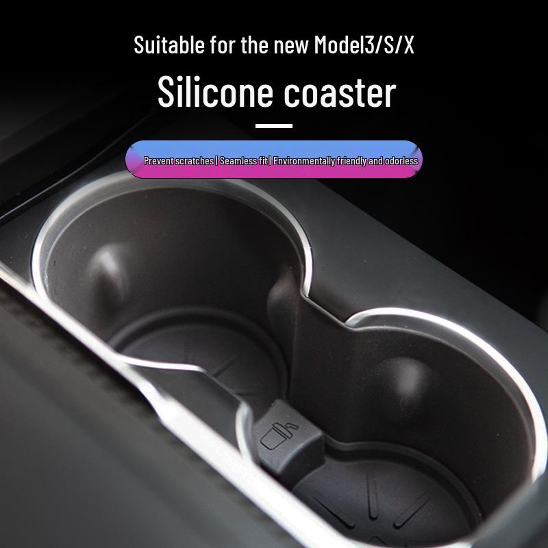 Non-Slip Waterproof Cup Holder for Tesla Model 3/S/X Interior