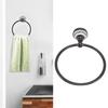 Black Towel Ring Round Shape Towel Rack Durable Towel Holder Space Saving