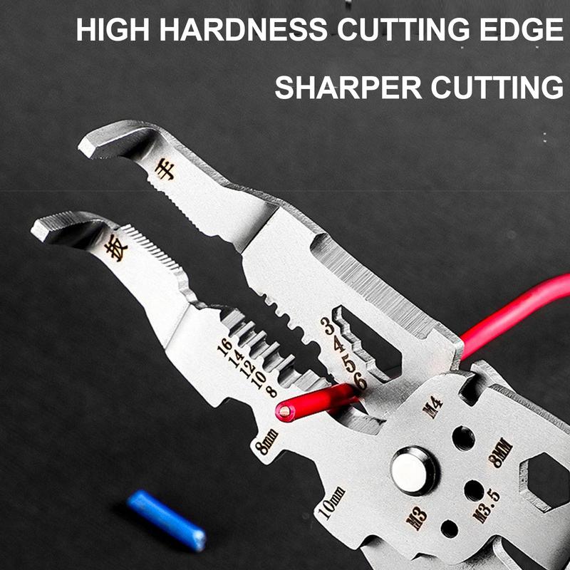 10 In1 Multifunctional Wire Strippers For Electricians  Cutting Pliers Wire Stripping Pliers Metal Hand Tool for 8/10/12/14/16mm