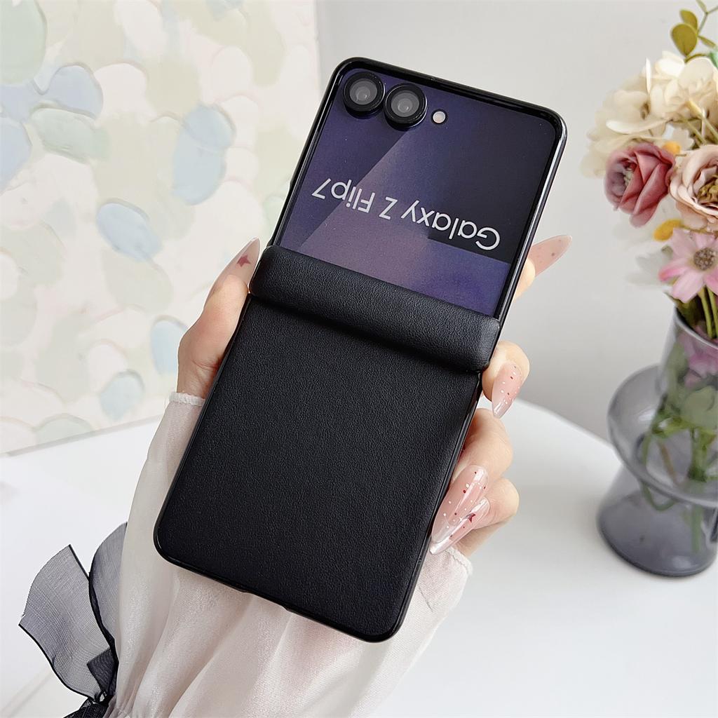 Leather Shockproof Phone Case for Samsung Galaxy Z Flip 7 6 5  Flip7FE Zflip7 ZFlip6 ZFlip5 5G Hinge Protection Cover