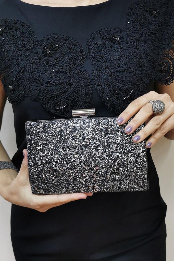 Women's Stylish and Useful Evening Dress Bag Women's Fabric Powder Faux Leather Clutch Evening Dress Evening Bag