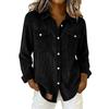 Women's Long Sleeve Button Down Shirt with Two Pockets for Casual Daily Wear