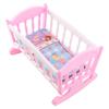 Furniture Toys Baby Bed Cradle Pretend Play Doll Rocking Crib Baby Doll Rocking Bed  Girls Gift