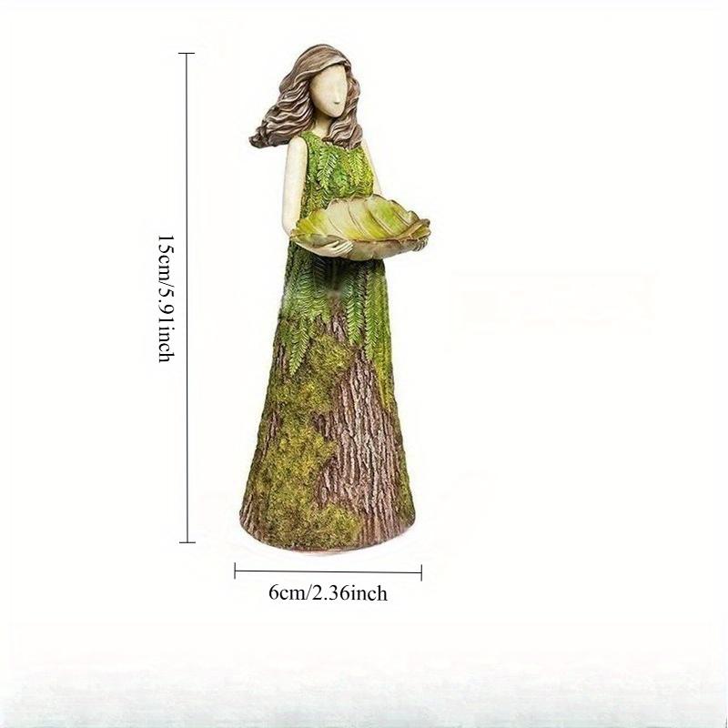 1Pc Mini Fairytale Forest Girl Bird Feeder Resin Crafts for Outdoor Courtyard Garden Patio Decoration