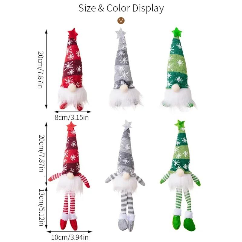 Adornos de Gnomo de Muñeco sin Rostro de Navidad Luz LED Felpa Tejido Manualidades Colgante de Árbol Decoraciones Navideñas para el Hogar Regalo para Niños
