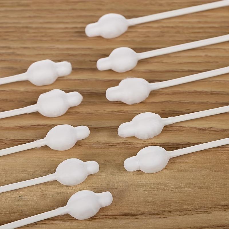 60 Stück Doppelseitige Wattestäbchen zur Make-up-Entfernung, Bio-Wattestäbchen mit Spitze, Papierwattestäbchen für Haustiere und Kosmetik