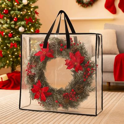 Aufbewahrungstasche für Weihnachtskränze mit großer Kapazität, staubdicht, wasserdicht, Verpackungstaschen für Weihnachtsgirlanden, wiederverwendbar, faltbar
