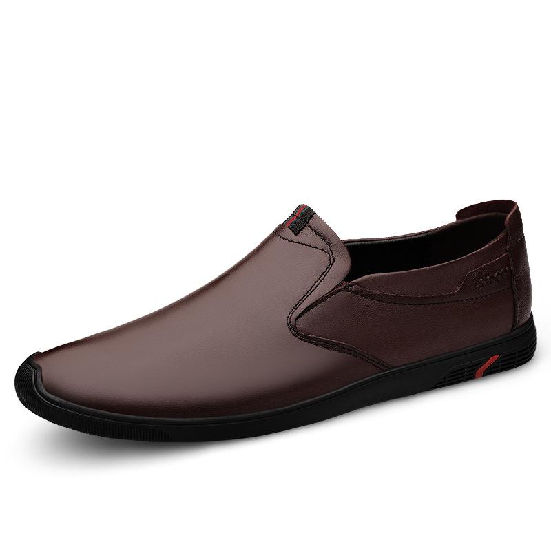 

Осень новая мужская кожаная обувь первый слой коровьей кожи повседневная плоская мужская обувь мужская мягкая поверхность деловая повседневная 45 коричневый