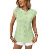 Summer Women's Round Neck Jacquard Short Sleeve Loose T-shirt Vest Top