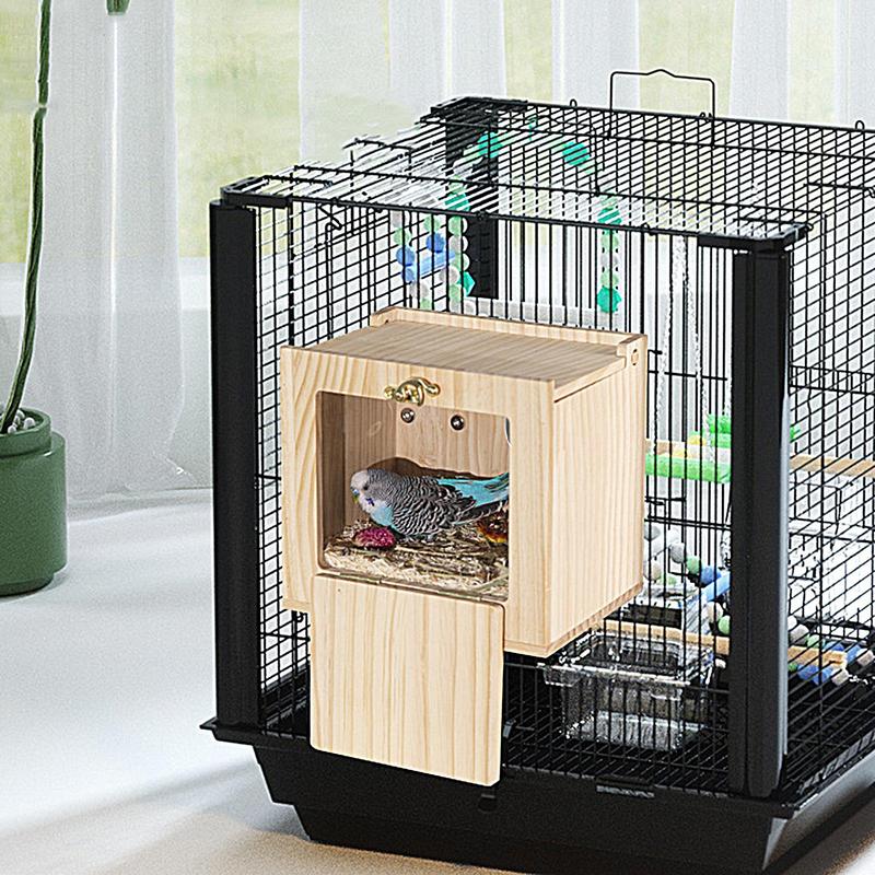 Bird Nesting Box Bird House Nesting Box Acrylic Transparent Wooden House Nesting For Budgie Lovebirds Cockatiel Parrots Mating