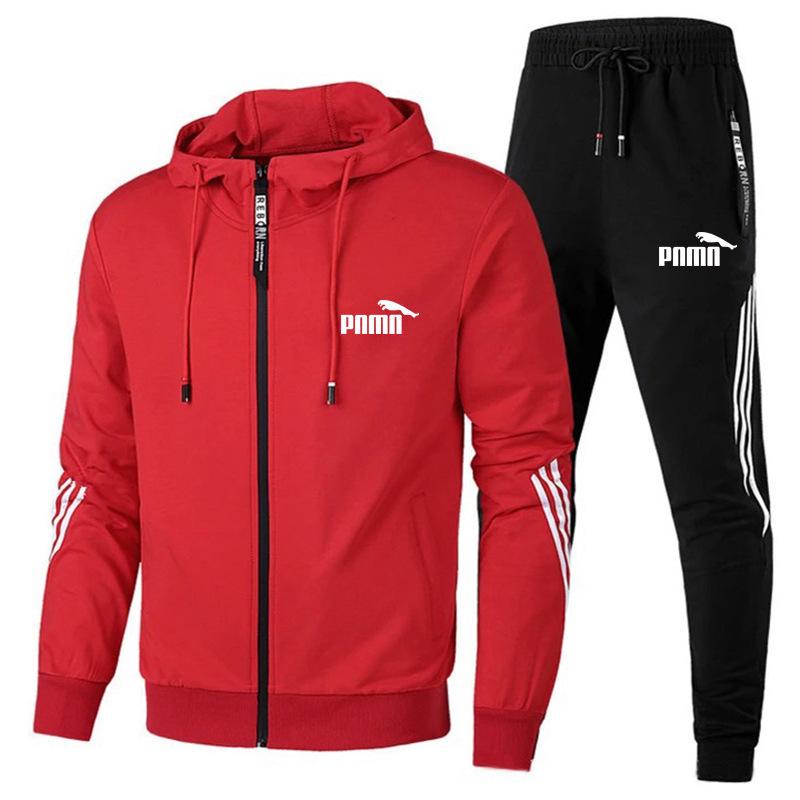 

Мужской спортивный костюм для весны и осени: Модный свитшот с капюшоном и повседневные беговые брюки M