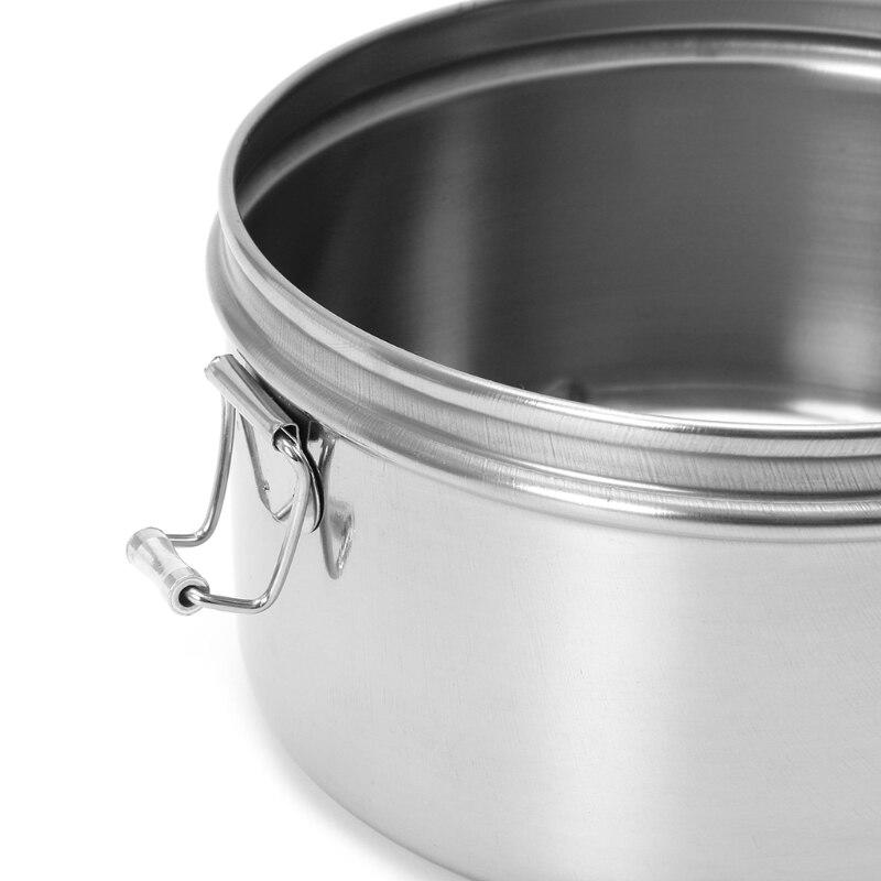 Bento Stainless Steel Lunch Box Food Picnic Container 2 Level Round Shape | Breakfast Boxes