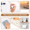 Toilet Paper Holder with Natural Walnut Wooden Shelf Wall Mount Toilet Paper Tissue Holder Tissue Paper Roll Holder with 2 Hooks