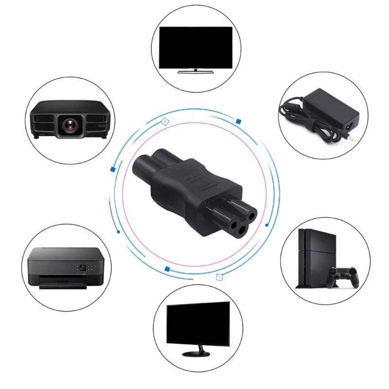 IEC320 C6 to IEC320 C5 Power Male to Female Socket Adapter Computer Power Supply Plugs Connectors for Laptop