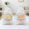 Custom 5Pcs Under The Sea Party Favor Bags Sea Animal Drawstring Goodie Bags Birthday Decor Supplies New Born Baby Shower Gift