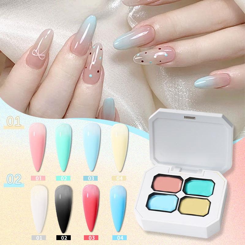 1Pcs 9-Color Solid Pat Glue Nail Polish Nail Oil Glue Flash Crushing Diamond Glue Durable Nail Art Creation Decoration Tool Diy