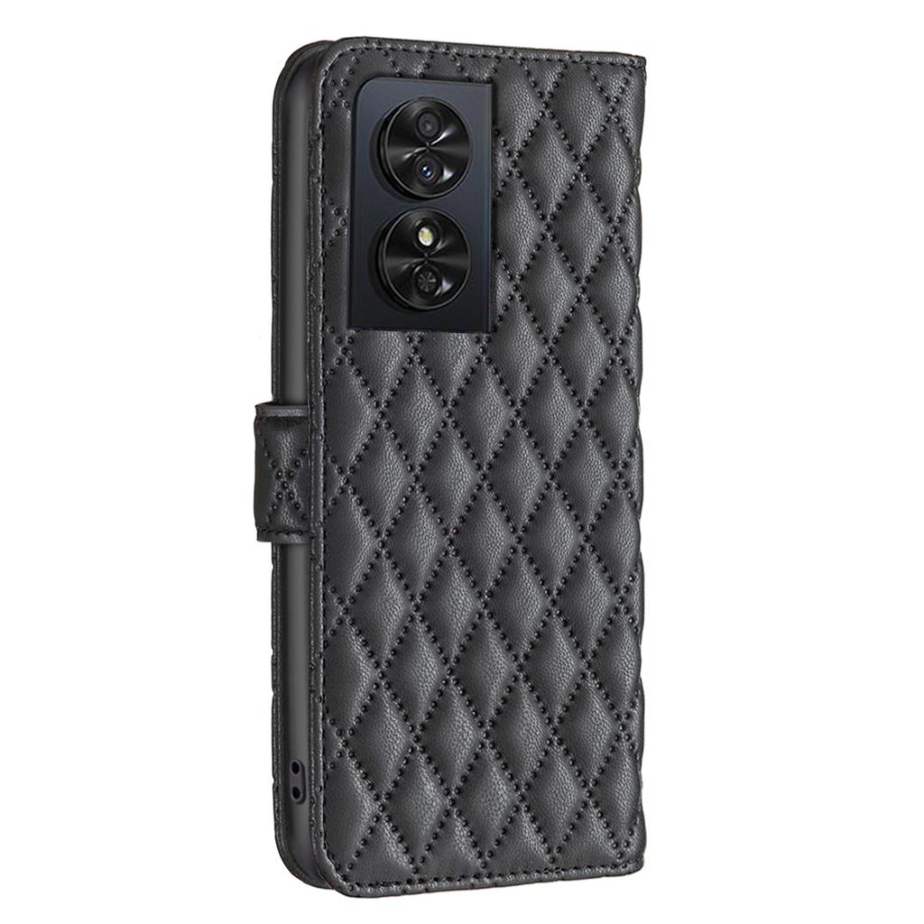 BINFEN COLOR BF Style-14 For TCL 50 SE Wallet Case Rhombus Grid PU Leather Phone Cover