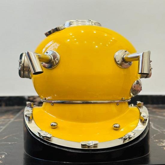 Nautischer Taucherhelm, Gelbe Beschichtung, Tiefseetaucher, Maritimes Marinedekor, Taucherhelm, Bestes Geschenk