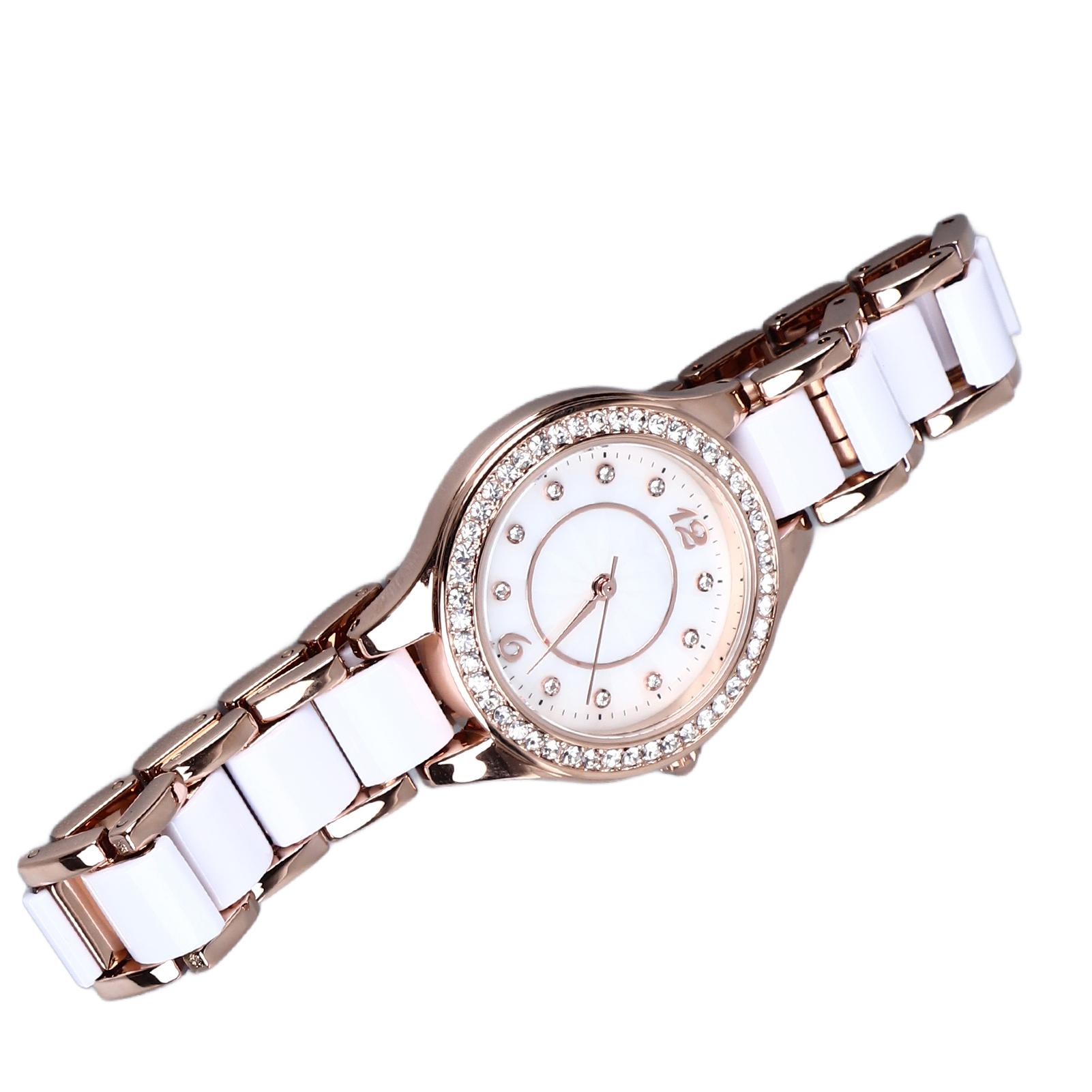 

Women Quartz Watch Inlay Rhinestone Elegance Waterproof Stainless Steel Wrist Watch for Student