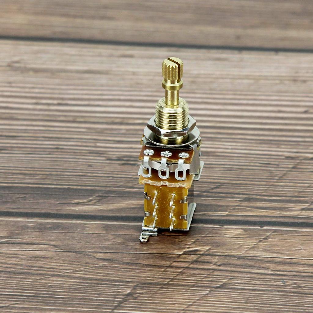 FLEOR 2pcs B500K Guitar Long Copper Split Shaft Guitar Tone Volume 18 Spline A500k+2pcs Push-Push Pots, Potentiometer,