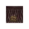 MIU MIU Matelassé Metal Letter Quilted Pattern Quilted Nappa Leather Card Holder Women's Heathered Wood Color