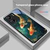 Chinesischer Windfisch Für Xiaomi Redmi 13C Note13 12 Pro Plus 5G Note 9 13T Pro POCO X6 F5 F6 Schwarze Handyhülle aus gehärtetem Glas