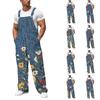 Men's Loose Fit Wide Leg Cargo Overalls Jumpsuit with Multi-Function Utility Pockets