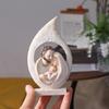 Funny Exquisite Sacred Hearts Statue Painted Crafts Holy Family Figurine Handmade Resin Nativity Ornaments Christmas Gift
