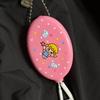 Cute Cartoon Angel Pendant Keychain Harajuku Transparent Oval Earphone Storage Bag Data Line Organizer