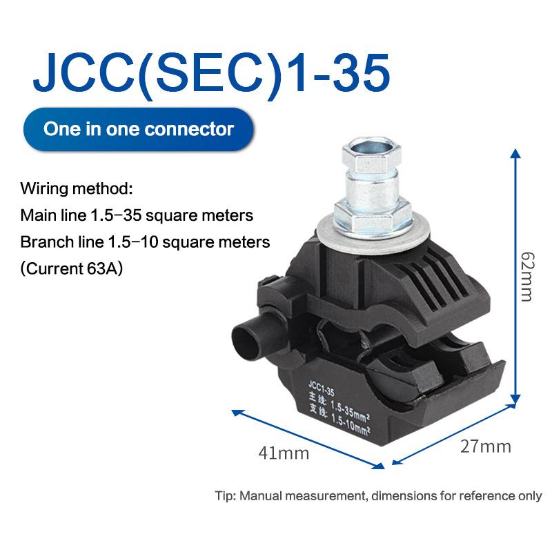 

16-95 Mm 2 Main Line No-Peeling Cable Piercing Connector 1KV Low Voltage Breakproof T-type Main1.5-35 Puncture Cable Clips