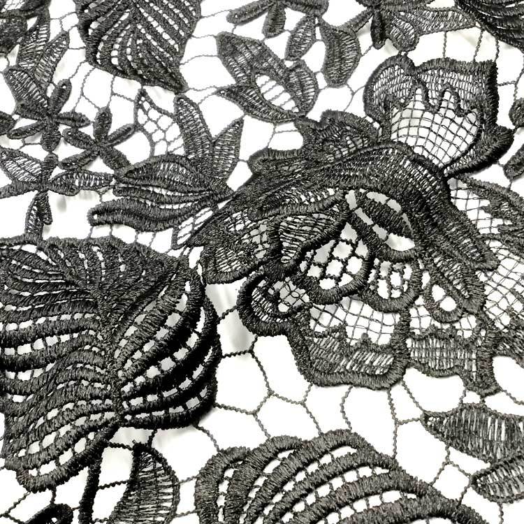 Water Soluble Lace, Embroidered Cloth, Leaf Pattern, Three-Dimensional, Hollow, Polyester Silk, Full Width, Embroidered Fabric