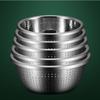 Multiple Drainage Holes Stainless Steel Drain Basket Widened Edge Drain Basin  Vegetables