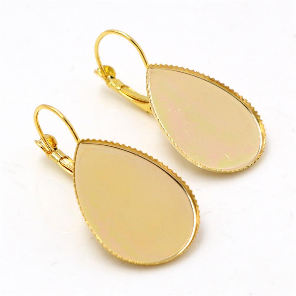 18x25mm 10x14mm 13x18mm 10pcs 8 Colors plated French Lever Back Earrings Blank/Base,Fit Drop glass cabochons;Earring bezels