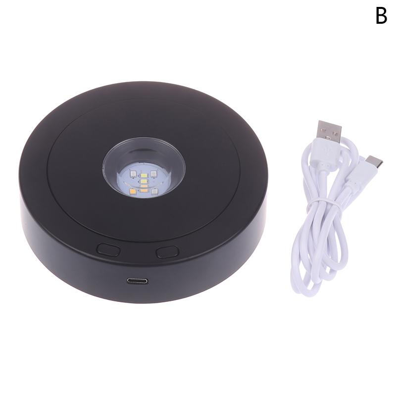 

Вращающийся стенд для кристаллов, стеклянного искусства, вращающаяся платформа с регулируемой скоростью, 4,5 дюйма, 7 режимов освещения, светодиодный вращающийся стенд