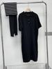 Solid Color Short Sleeve Maxi Dress with Shawl, Striped Plus Size Polo Collar Knitted Dress