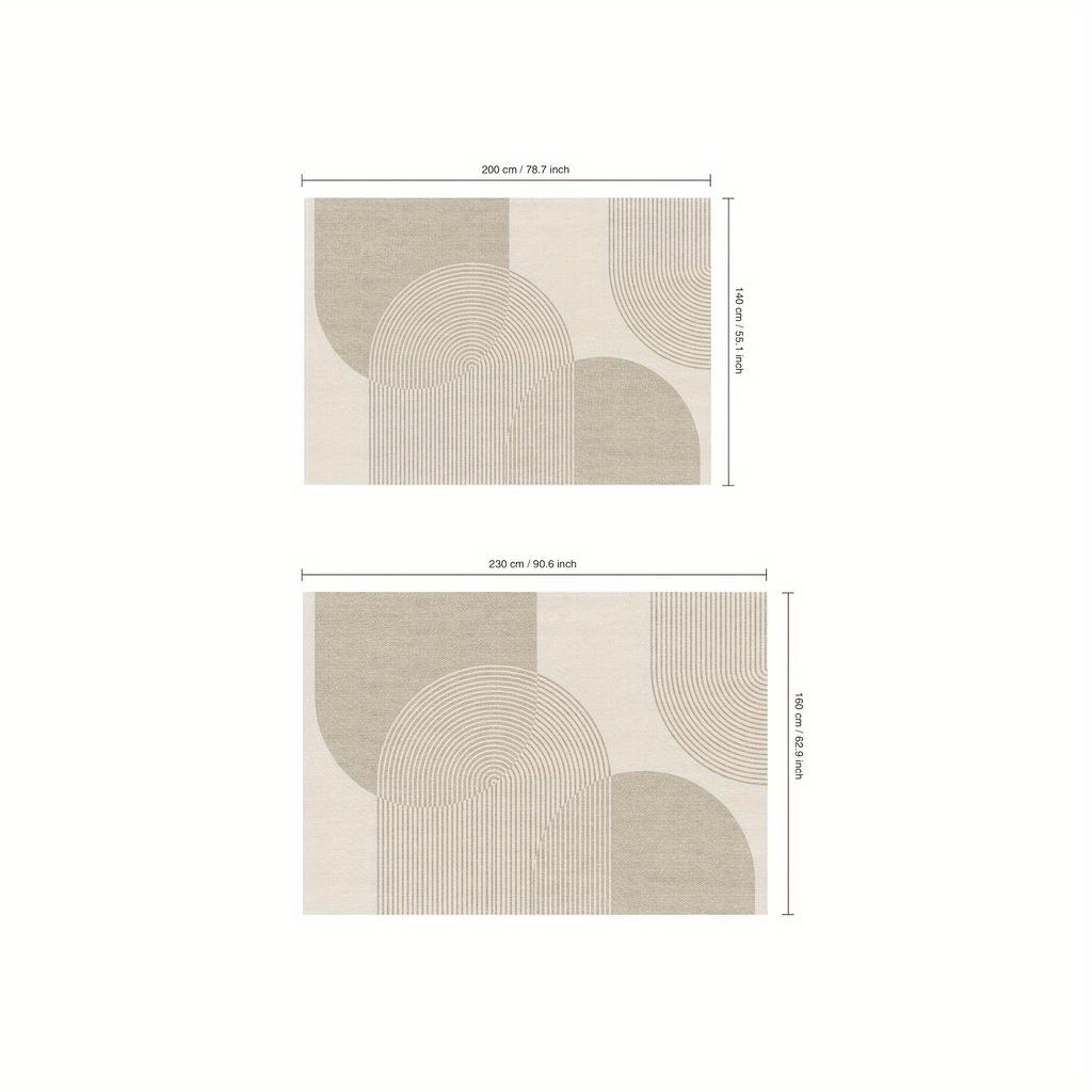 Modern Minimalist Geometric Area Rug - Polyester,  Rectangular,  for Living Room, Bedroom, Office, and Leisure Areas - Indoor Rug Exceeding 2.16m²
