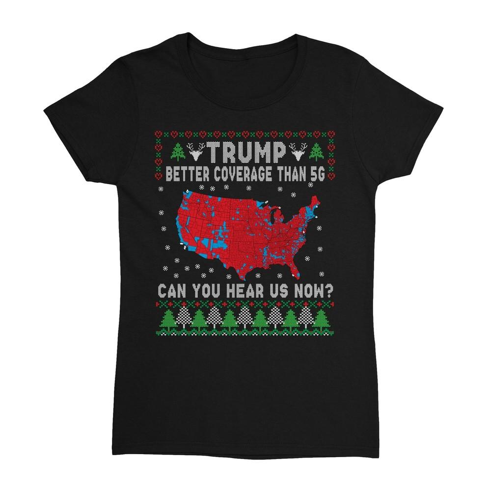 Трамп лучше покрывает, чем 5G Смешная Уродливая Рождественская Женская Футболка Унисекс Футболка S