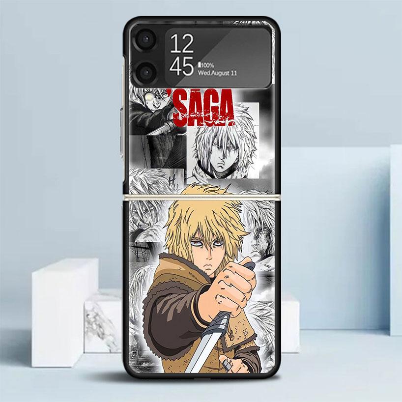 Vinland Saga Schwarze Hülle für Samsung Galaxy Z Flip 7 6 5 4 3 5G Handyhülle Flip7 Flip6 Flip5 Flip4 Flip3 Musterhülle Galaxy Z F