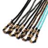 Fashion Men Necklace 20 Inches Natural Tiger Eyes Blue Howlite Stone Collar Hiphop Accessories Coconut Husk Beads Colar Jewelry