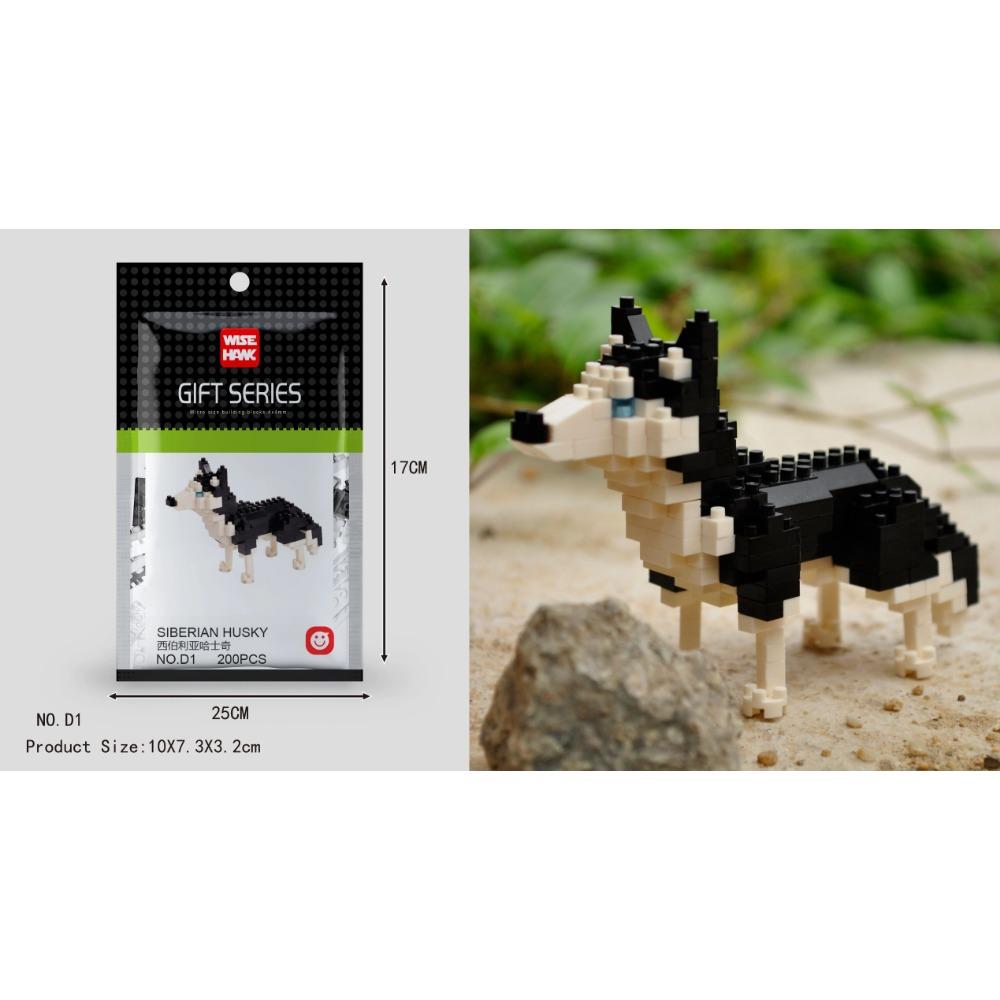 Kids Toy Mini Building Blocks Micro Bricks Eagle Moose Dog Cat Bird Animals 3D Model Bag Gifts Educational Toys For Children